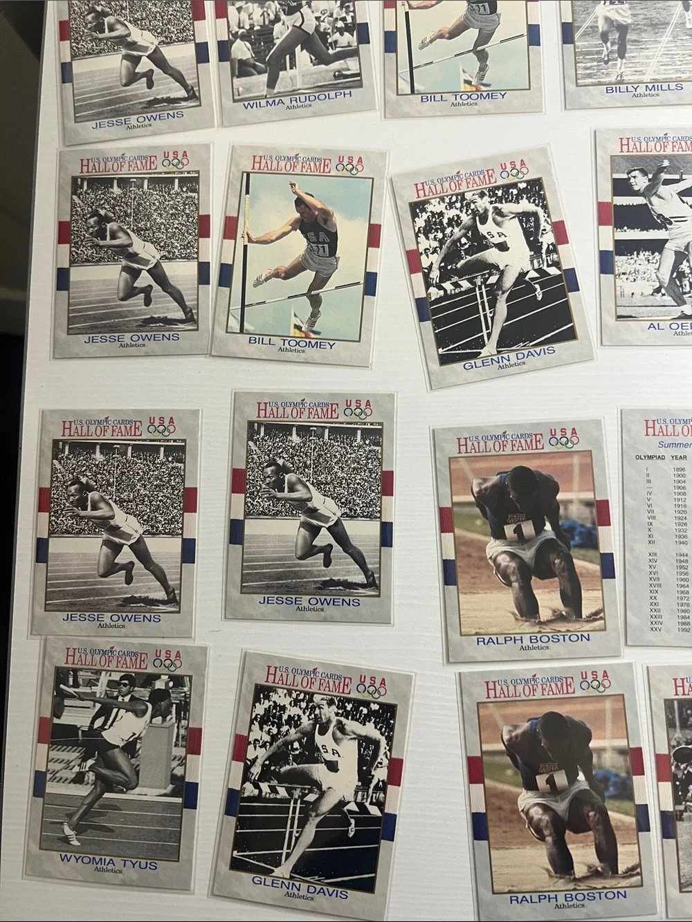US Olympic Hall of Fame Athletics Trading Card Lot of 20